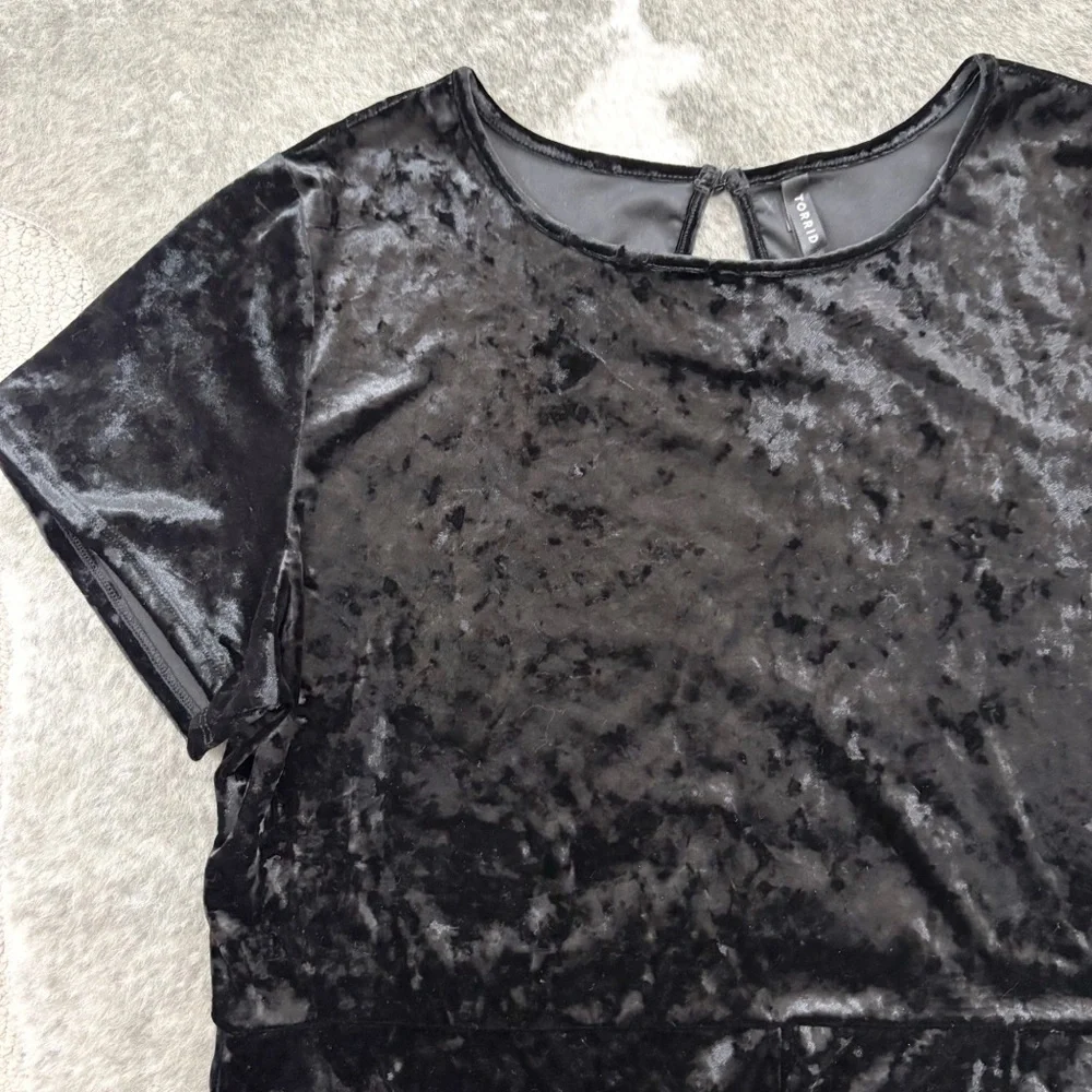 Torrid Full Length Crushed Velvet Short Sleeve Catsuit